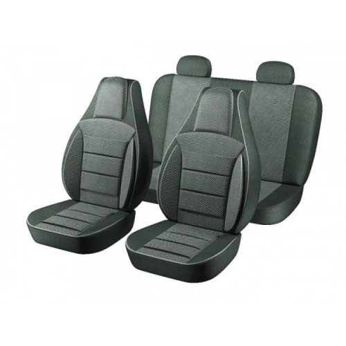 Чохли на сидіння, авточохли "ПІЛОТ" 2101/02/05 шкір зам чорний, тканина чорно-сіра