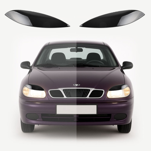 Вії фар Daewoo Lanos Широкі Декоративні накладки на фари "AV-Tuning" (2шт)