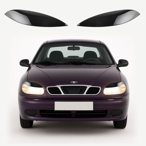 Вії фар Daewoo Lanos Широкі Декоративні накладки на фари "AV-Tuning" (2шт)