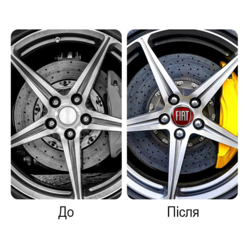 Наклейка на ковпаки FIAT 60мм червона (4шт) Клейкі