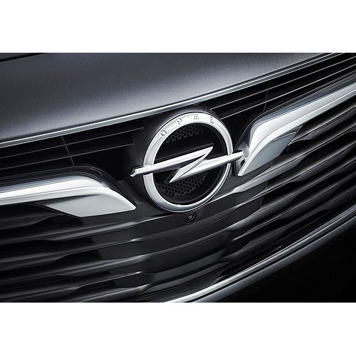 Емблема "Opel" 75мм\пластик\чорна+хром\рівна (Vectra A/Astra F перед 88-95) OPL1029