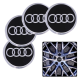 Наклейка на ковпаки Audi 60мм чорна (4шт) Клейкі