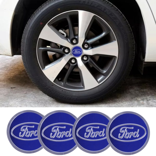 Наклейка на ковпаки FORD 60мм синя (4шт) Клейкі
