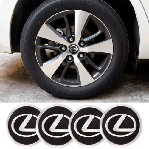 Наклейка на ковпаки Lexus (90мм) чорна (4шт) Клейкі (Преміум)