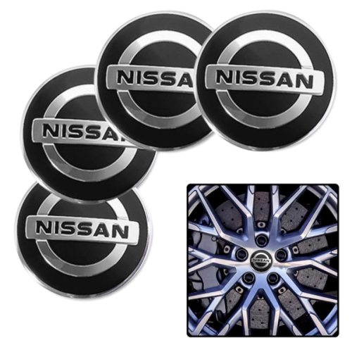 Наклейка на ковпаки NISSAN 60мм чорна (4шт) Клейкі (Преміум)