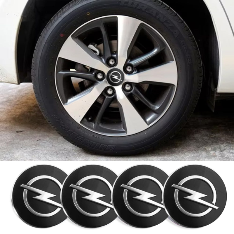 Наклейка на ковпаки OPEL 60мм чорна (4шт) Клейкі