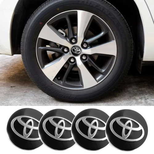 Наклейка на ковпаки Toyota 60мм чорна (4шт) Клейкі