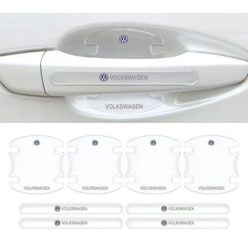 Захисні прозорі накладки під/на ручки дверей авто від подряпин Volkswagen силіконова (8шт)