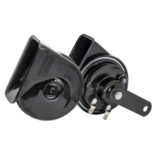 Сигнал 12v равлик 2контактний Ø 85mm 100 703 - чорний 105dB-118dB E9-стандарт "Elegant MAXI"