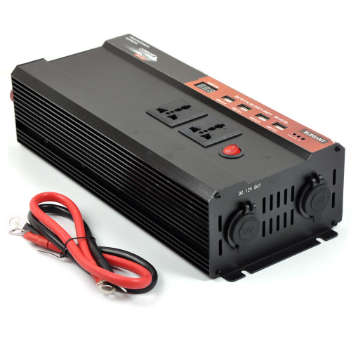 Перетворювач напруги "Elegant" 12V-220V 2000W/4000W, 4 USB, 2 Розетки 220V, 2 Розетки 12V (EL 101 402)
