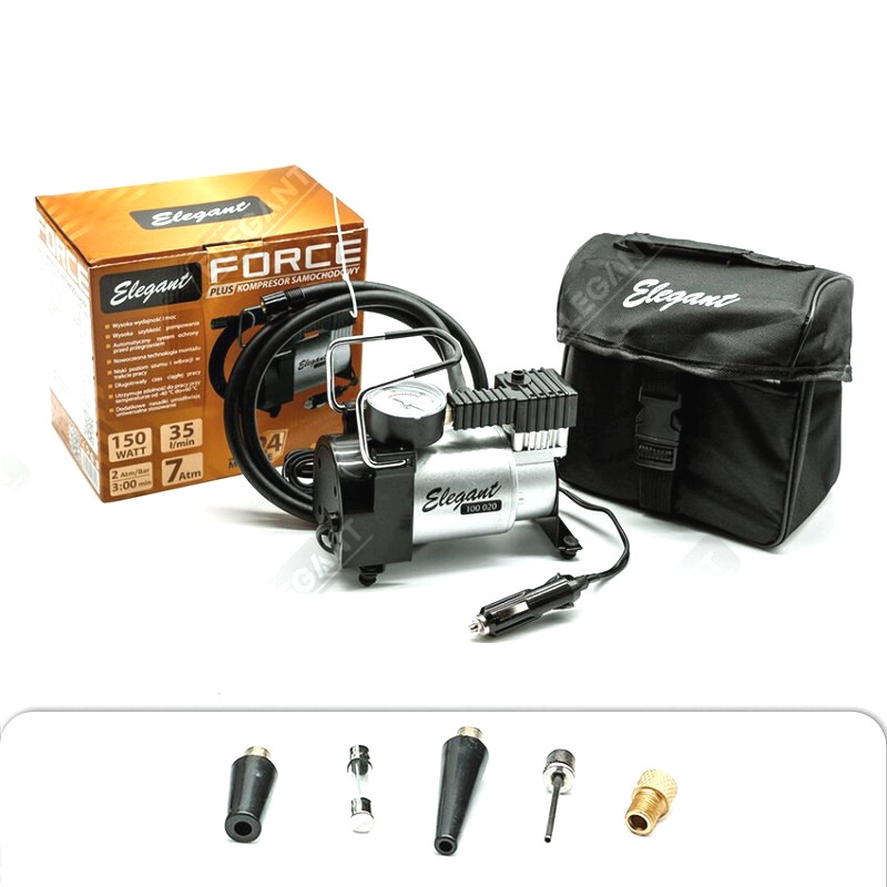 Автомобільний компресор Elegant Force Plus 100 020 (12v/150вт/35 л/7атм)
