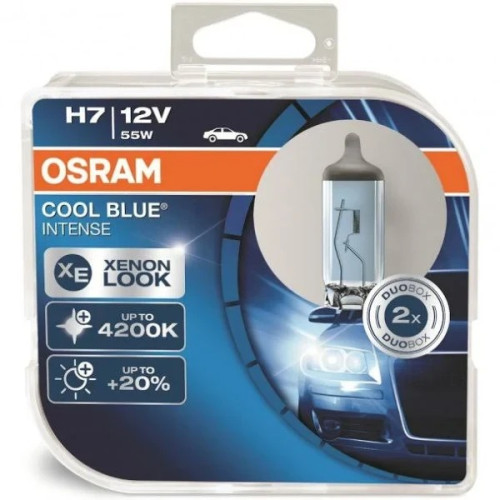 Лампа 12V H7 55W 4200K +20%  Cool Blue Intense "Osram" (Box-2шт) (64210CBI-HCB BOX) (синя уп) АКЦІЯ