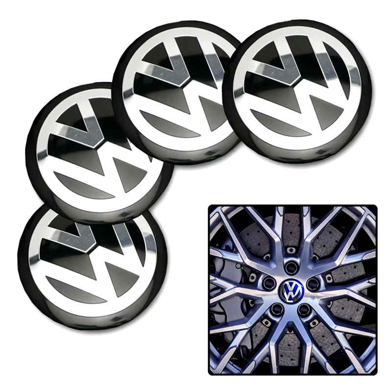 Наклейка на ковпаки VW 60мм чорна (4шт) Клейкі (Преміум) Наклейка на ковпаки VW 60мм чорна (4шт) Клейкі (Преміум)
