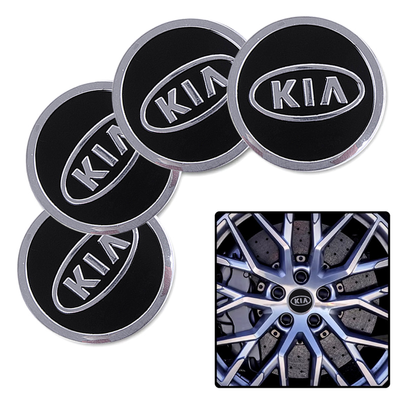 Наклейка на ковпаки KIA 60мм чорна (4шт) Клейкі