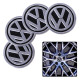 Наклейка на ковпаки Volkswagen 60мм чорна (4шт) Клейкі