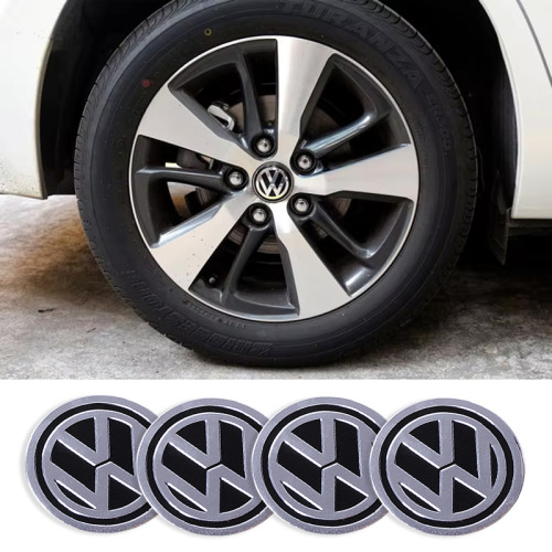 Наклейка на ковпаки Volkswagen 60мм чорна (4шт) Клейкі