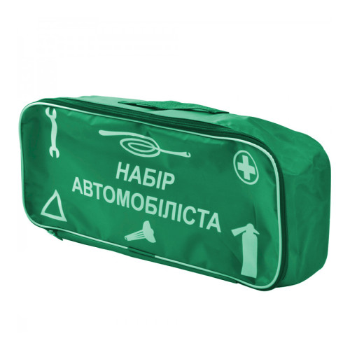 Сумка техдопомоги зелена (45х20х12) 1 відділ "Набір Автомобіліста"  