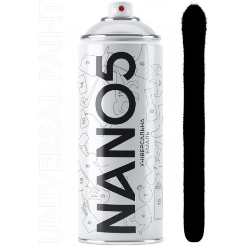Фарба акрилова чорний мат 400ml "Nano5" (N19005)