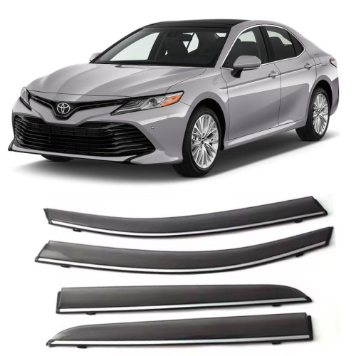 Дефлектори вікон Toyota Camry V70 SED 18- скотч "FLY" (нержавійка 3D)BTYCM1823-W/S 176-177