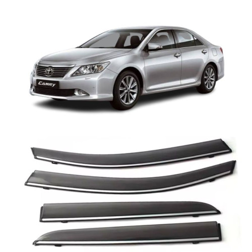 Дефлектори вікон Toyota Camry V50 SED 12-17 "FLY"(нержавійка 3D)євр/америкаBTYCM1223-W/S201-202