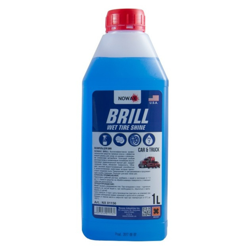 Очищувач-чорніння гуми1000ml "Nowax" NX01156 BRILL WET TIRE SHINE концентрат 1:1