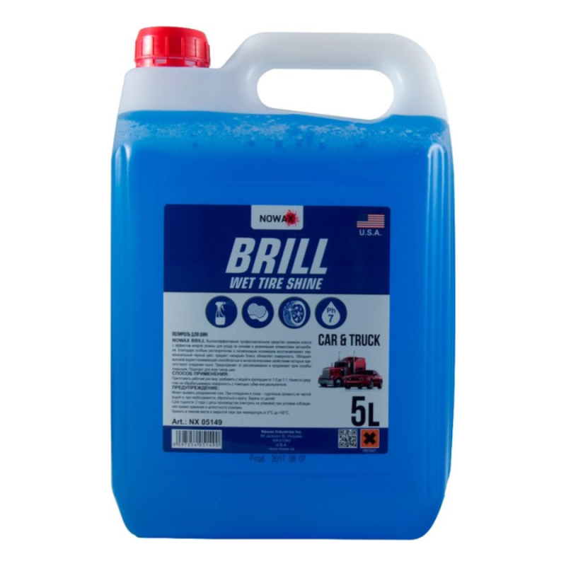 Очищувач-чорніння гуми 5000ml "Nowax" NX05149 BRILL WET TIRE SHINE концентрат 1:3