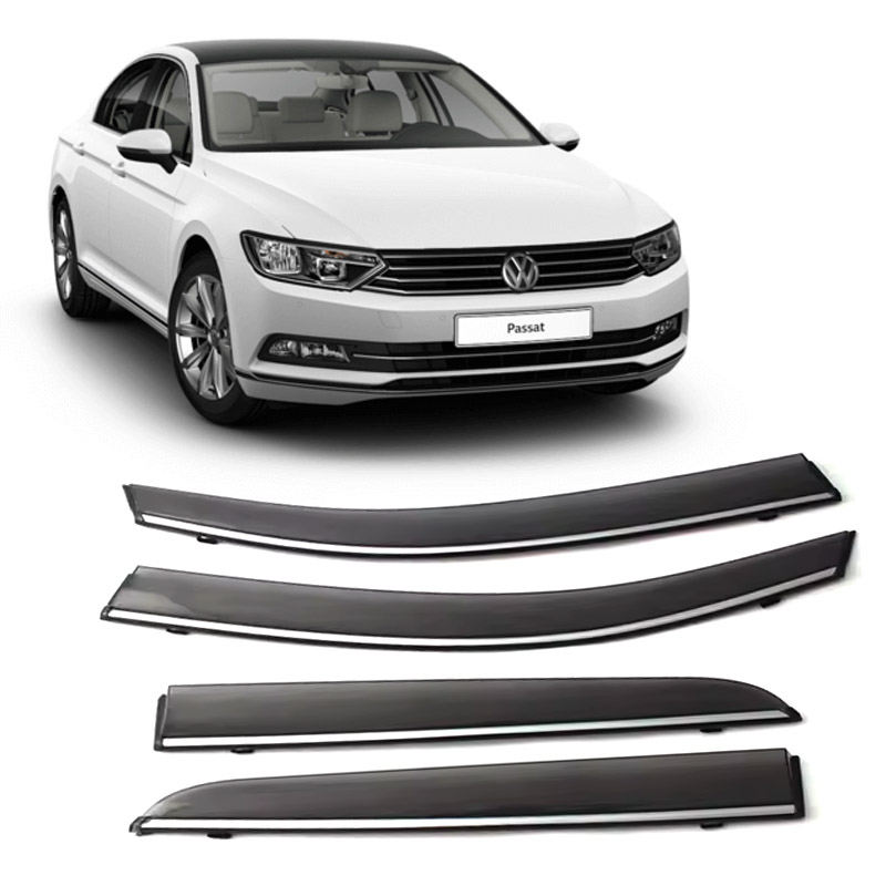 Дефлектори вікон Volkswagen PASSAT B8 Седан 2015-2016 (Європа) (Молдин з нержавіючої сталі) Дефлектори вікон Volkswagen PASSAT B8 Седан 2015-2016 (Європа) (Молдин з нержавіючої сталі)