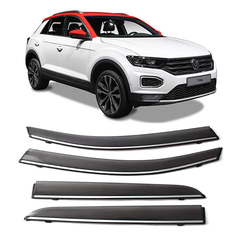 Дефлектори вікон Volkswagen T-Roc 2018- повний комплект (Молдин з нержавіючої сталі) Дефлектори вікон Volkswagen T-Roc 2018- повний комплект (Молдин з нержавіючої сталі)