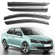 Дефлектори вікон Skoda Fabia Седан 2015- скотч "FLY" (З хром - смугою) Дефлектори вікон Skoda Fabia Седан 2015- скотч "FLY" (З хром - смугою)