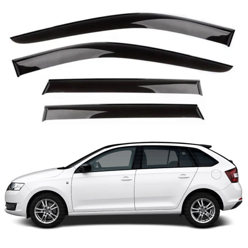 Дефлектори вікон Skoda Rapid 2012- скотч "AV-Tuning"