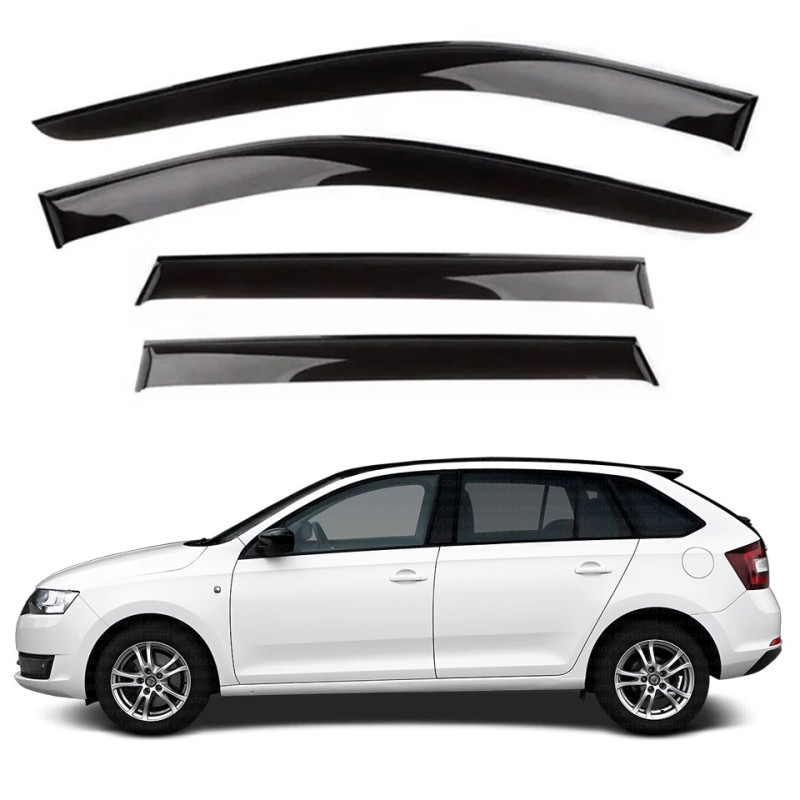 Дефлектори вікон Skoda Rapid 2012- скотч "AV-Tuning"