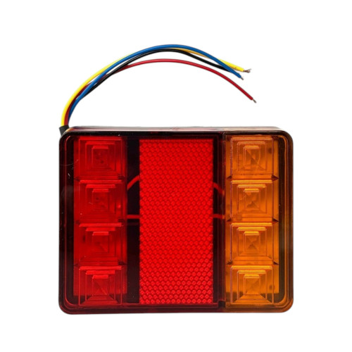 Задній ліхтар квадратний 12-24V 12,5х10см світлодіодний LED-8 (2шт) SQ-0010