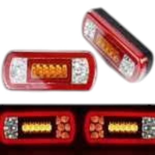 Задній ліхтар Прямокутний 12V (224*104*51мм) LED-17 неоновий "CERAY" Е-435 з ПРОВОДОМ (1шт/уп)