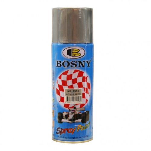 Краска металлик серебро 400ml  "Bosny" №1580   (12шт/уп)
