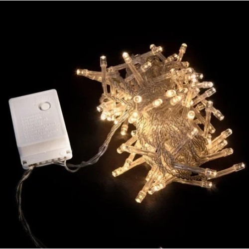 Гирлянда Нить 20 м, 400LED, прозрачный провод, теплый белый