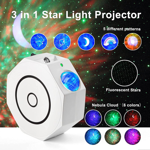 Проэктор Octagon Star XL-818A (северное сиянине,луна,звезды,радуга,месяц RGB цвета)