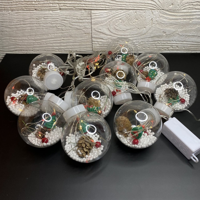 Гирлянда Штора "Ёлка" 3,0м*200Led (10 шариков) проволока, RGB (CL54M)