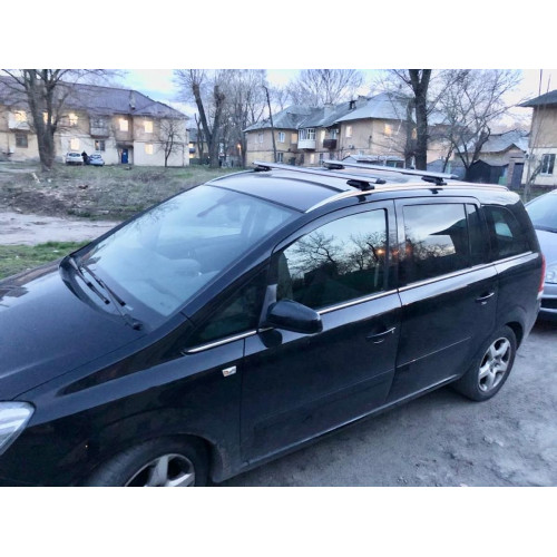 Багажник мод. Opel Zafira 04-11 в сборе с алюмин. аэродинам. поперечинами на рейлинг  "Кенгуру"