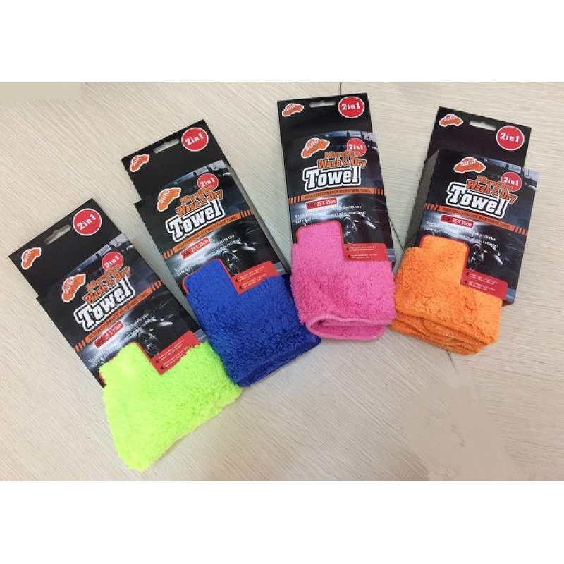 Салфетка (1шт) микрофибра 25х35  2в1 "Wash&Dry" ZM-11