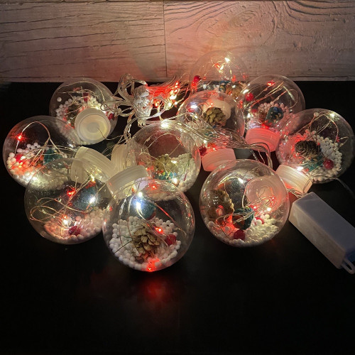 Гирлянда Штора "Ёлка" 3,0м*200Led (10 шариков) проволока, RGB (CL54M)