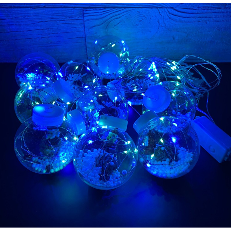 Гирлянда Штора "Дед Мороз" 3,0м*200Led (10 шариков) проволока, RGB (CL56M)