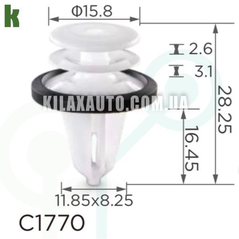 Кліпси C1770 обшивки салону Ford Tesla W713297S300 (уп.100шт) Кліпси C1770 обшивки салону Ford Tesla W713297S300 (уп.100шт)