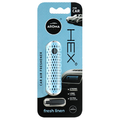 Освіжувач полімер на обдув 10g - "Aroma" - HEX - Fresh linen (Свіжа білизна) 10447