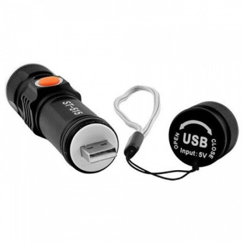 Ліхтарик-ручний АКБ вбудований,діод T6,USB,довж.-11см,метал. корп."X-Balong" BL515-T6