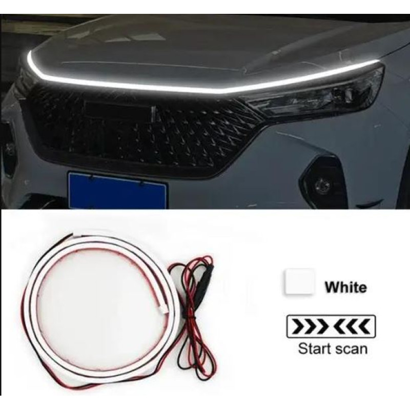 Підсвітка капота гнучка 12V LED динамічна Біла 200см (бокове свічення) Підсвітка капота гнучка 12V LED динамічна Біла 200см (бокове свічення)