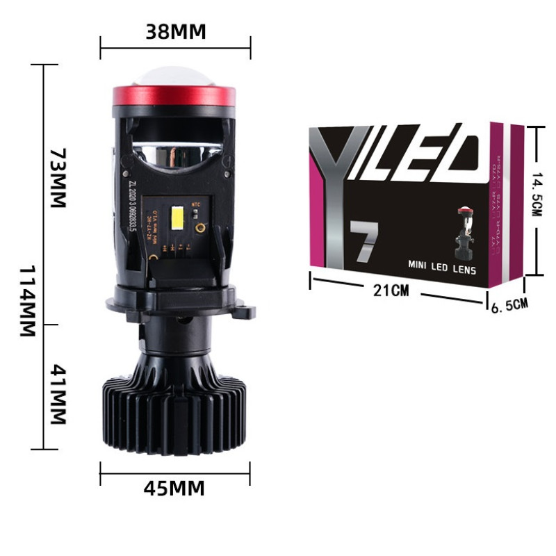 Лампа LED  Міні Лінзи H4 D37мм  70/100w 8000/11000LM/6000K 3570 Module 9-30V Canbus Y7D