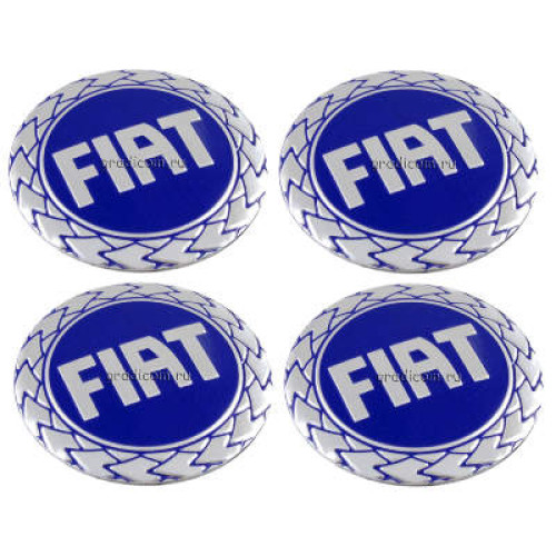 Наклейка на ковпаки FIAT 60мм синя (4шт) Клейкі