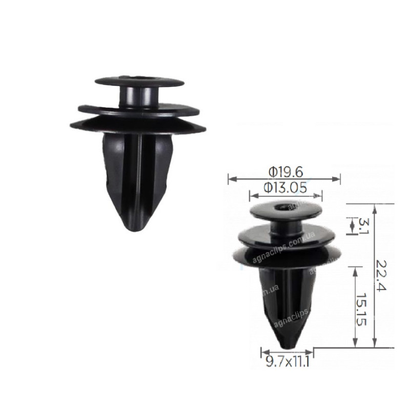 Кліпси C3965 обшивка дверей,молдинги Lexus  OEM: 9046710204  ( уп. 100 шт.)