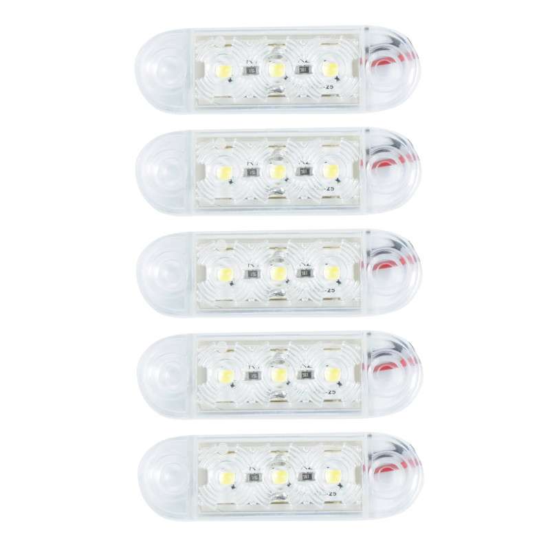 Габарит прямоугольный - белый - 65х20мм - 12/24V Led 3 диода - "MRT-52" - К-171 (5шт) Габарит прямоугольный - белый - 65х20мм - 12/24V Led 3 диода - "MRT-52" - К-171 (5шт)