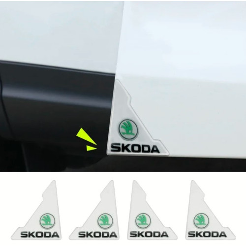 Плівка захисна для дверних КУТІВ Skoda силіконова прозора (4шт)